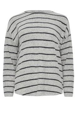 M&Co Womens M&Co Grey Stripe Jumper