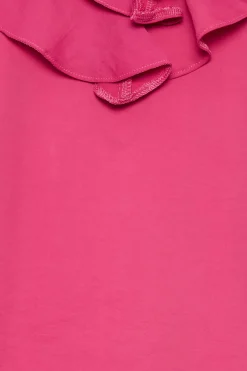 M&Co Womens M&Co Hot Pink Frill Front Blouse