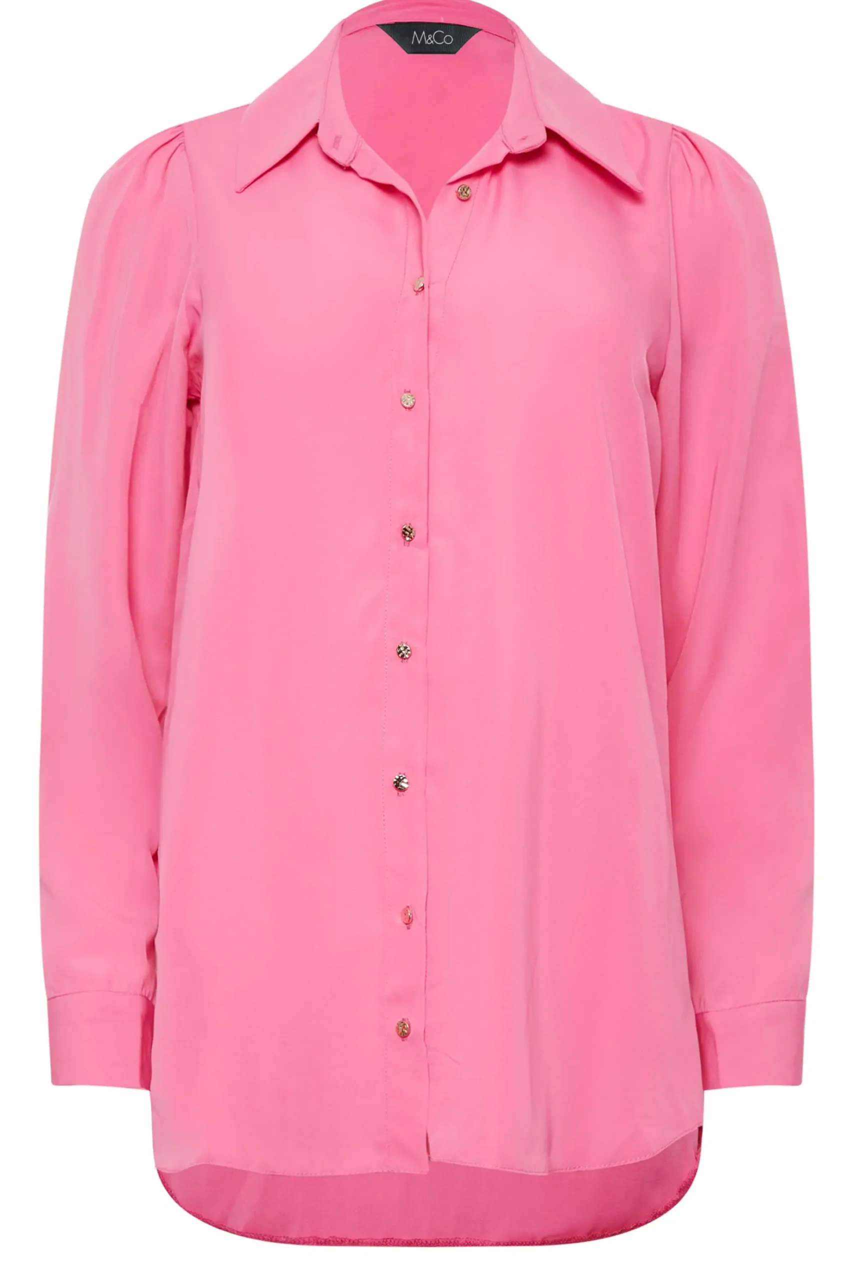 M&Co Womens M&Co Hot Pink Tie Waist Tunic Shirt