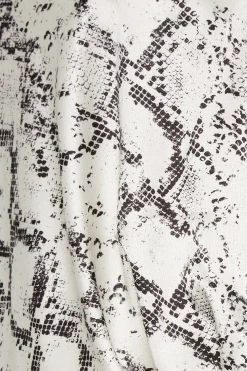M&Co Womens M&Co Ivory White Snake Print Wrap Front Blouse