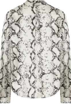 M&Co Womens M&Co Ivory White Snake Print Wrap Front Blouse