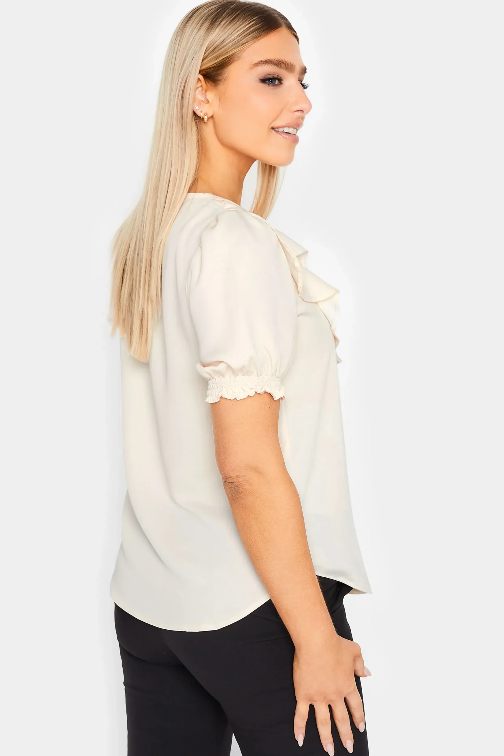 M&Co Womens M&Co Ivory White Frill Blouse