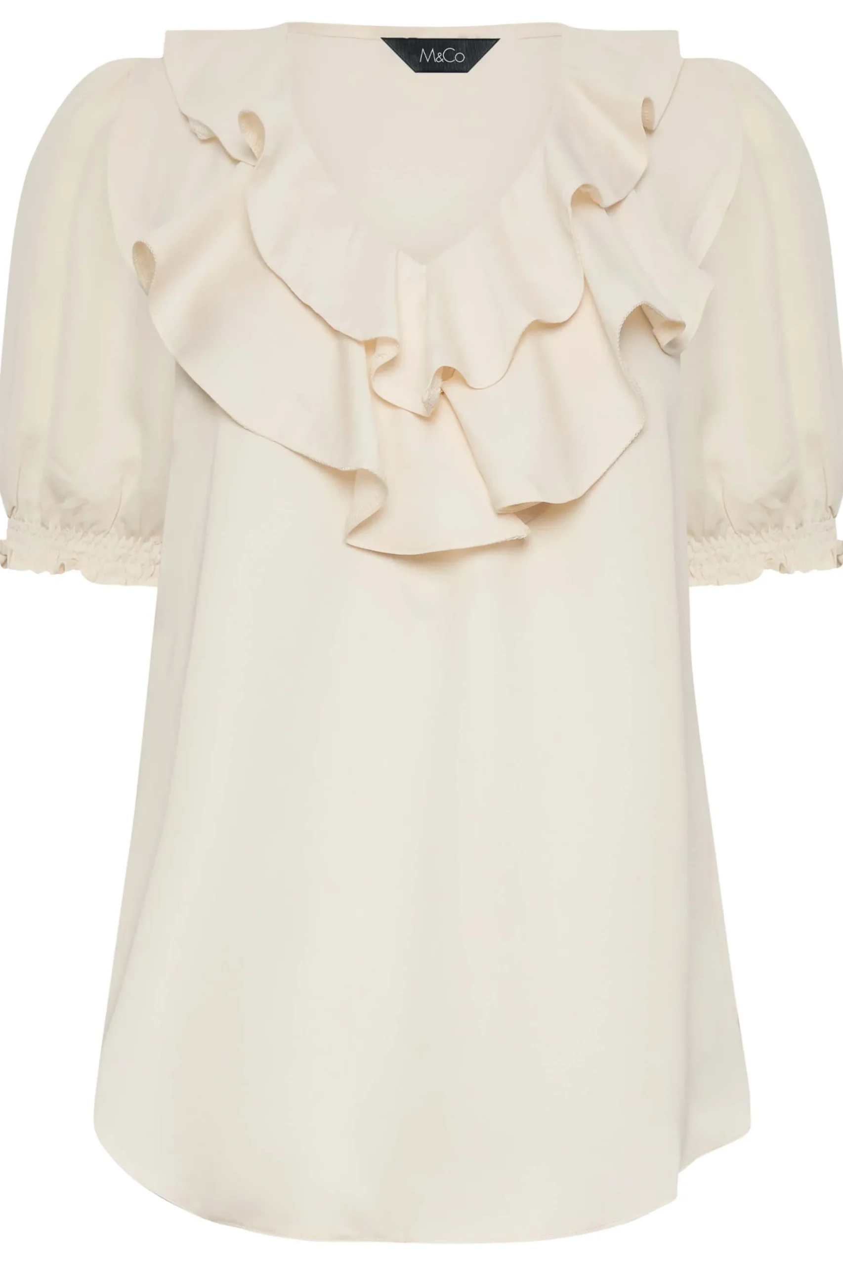 M&Co Womens M&Co Ivory White Frill Blouse