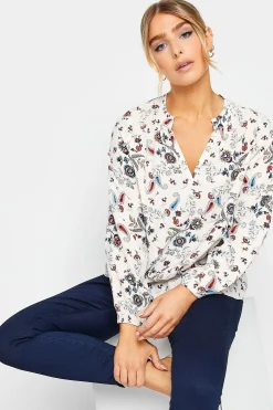 M&Co Womens M&Co Ivory White Paisley Print Blouse