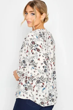 M&Co Womens M&Co Ivory White Paisley Print Blouse