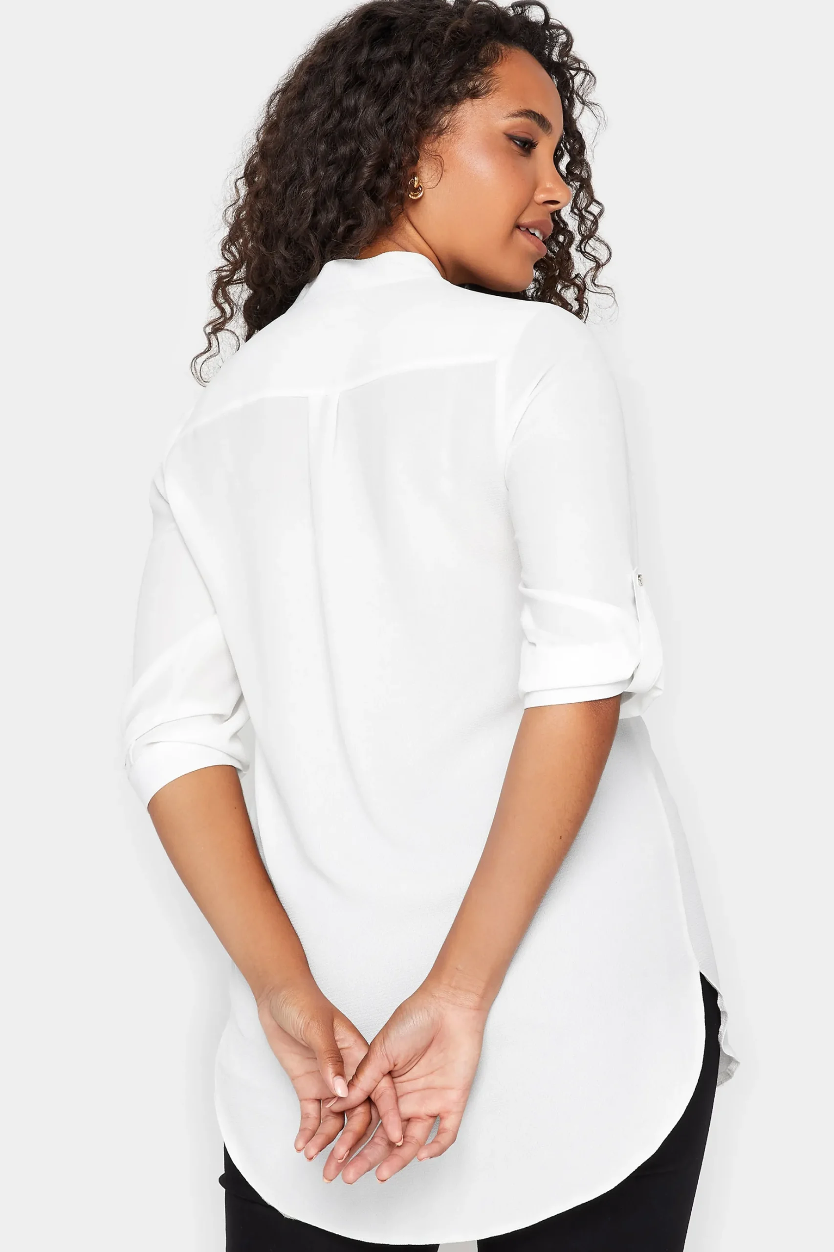 M&Co Womens M&Co Ivory White Tab Sleeve Blouse