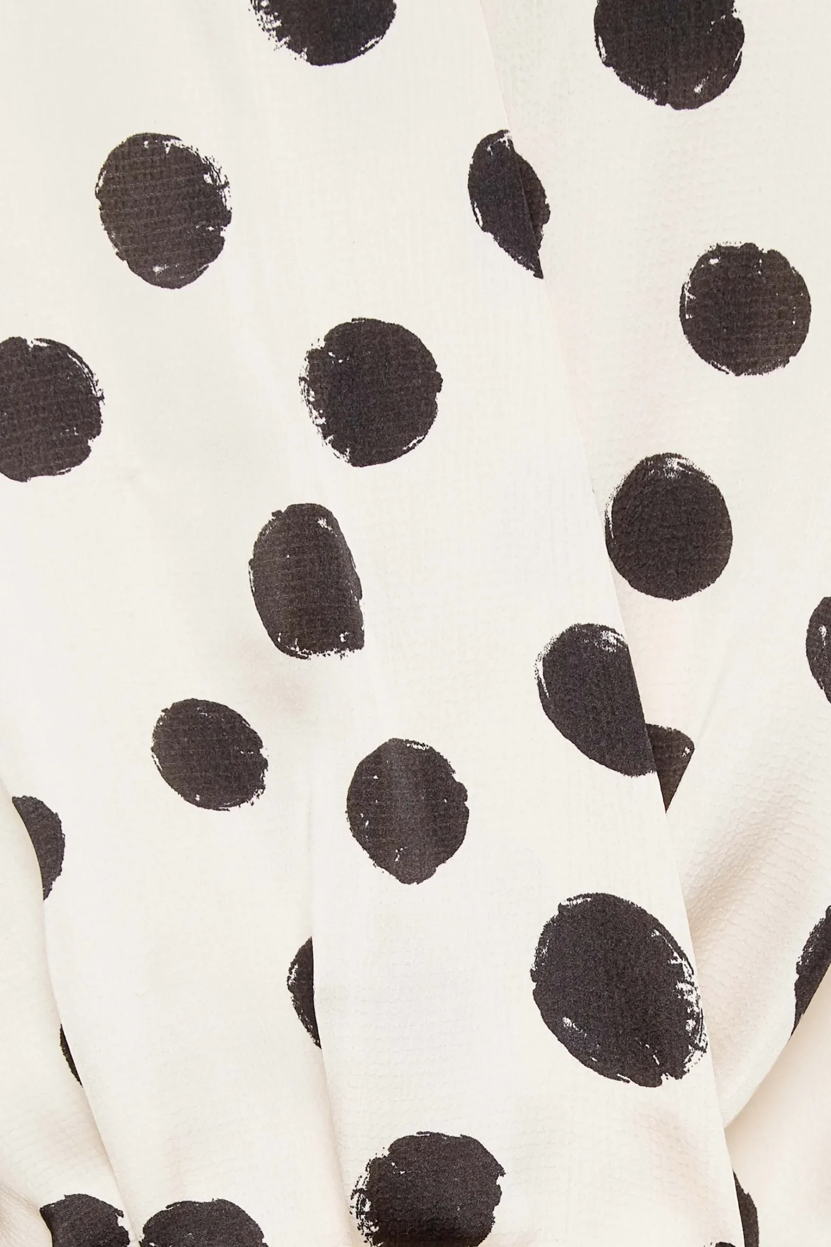 M&Co Womens M&Co Ivory White Polka Dot Print Wrap Front Blouse