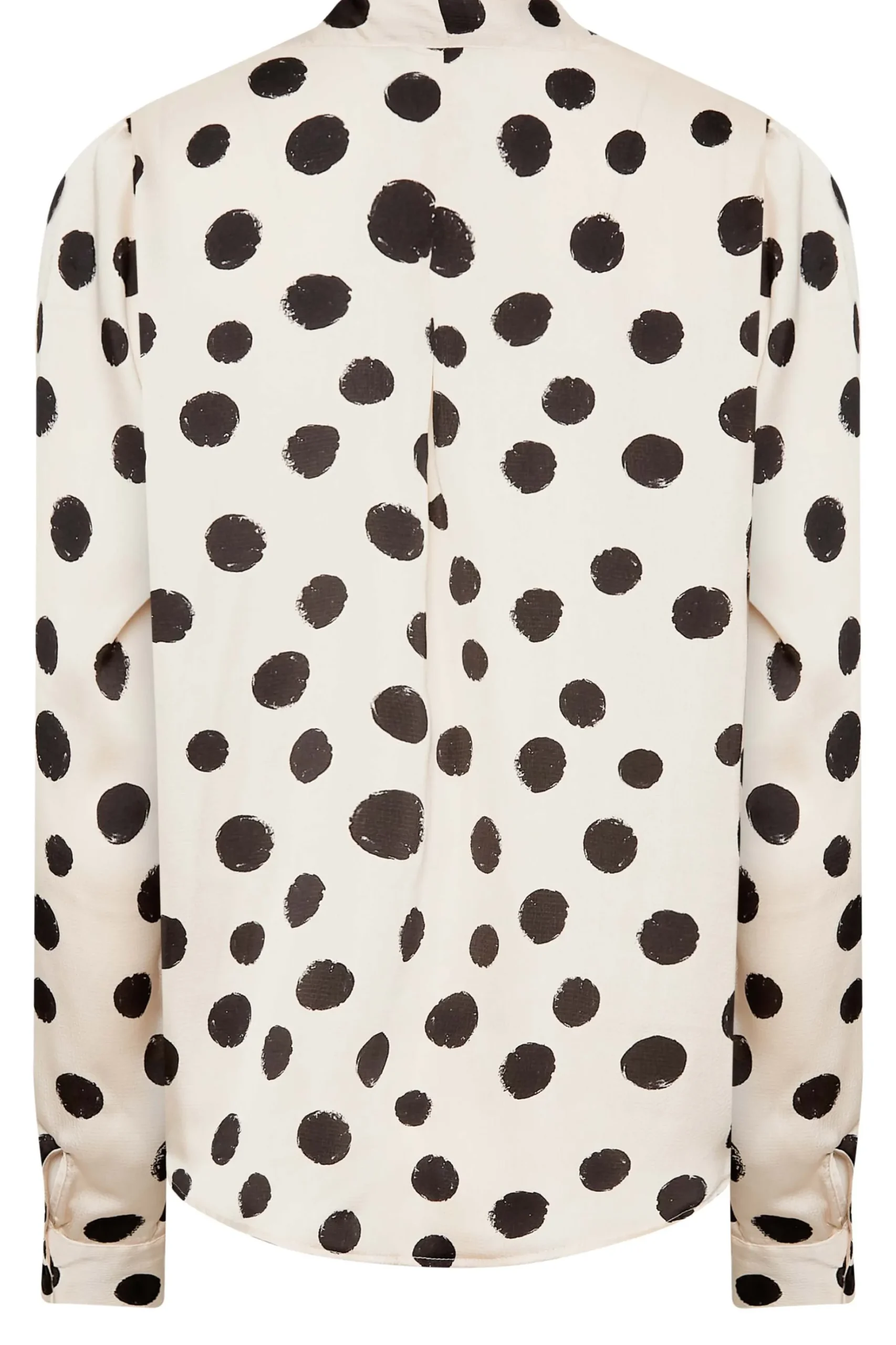 M&Co Womens M&Co Ivory White Polka Dot Print Wrap Front Blouse