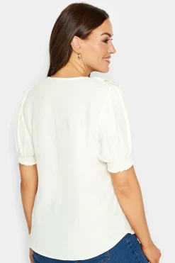 M&Co Womens M&Co Ivory White Frill Front Blouse