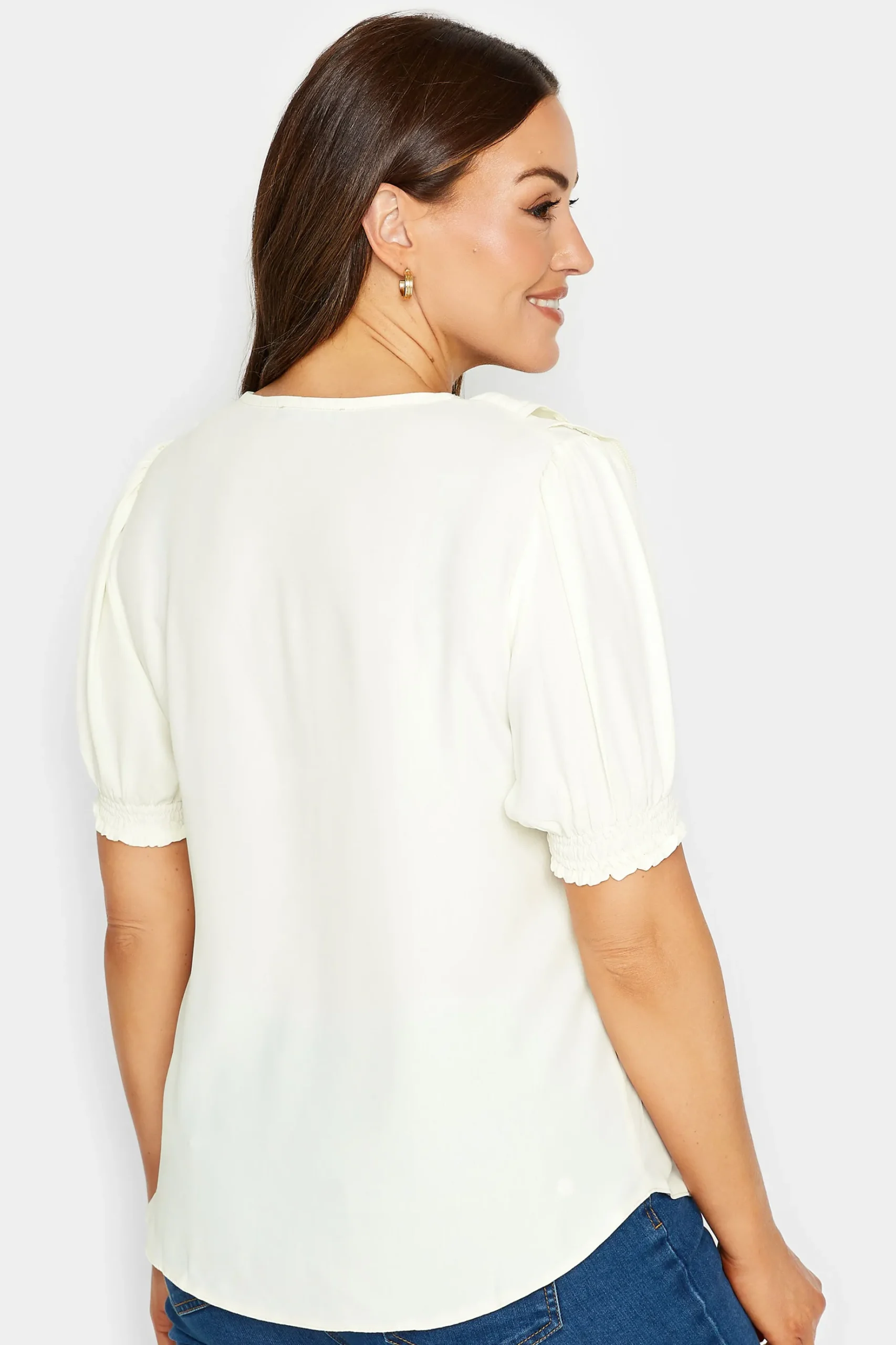 M&Co Womens M&Co Ivory White Frill Front Blouse