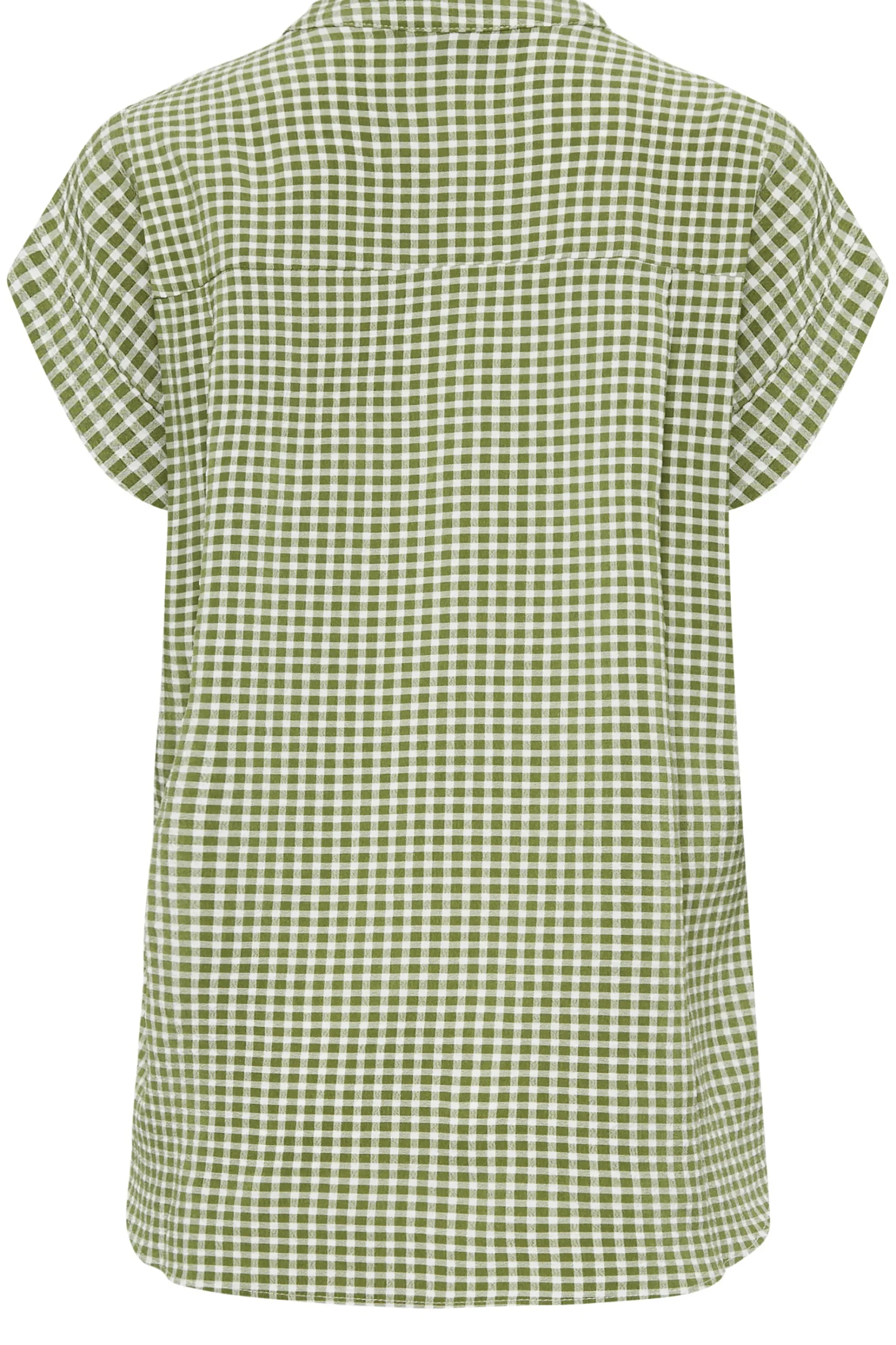 M&Co Womens M&Co Khaki Green Gingham Short Sleeve Shirt