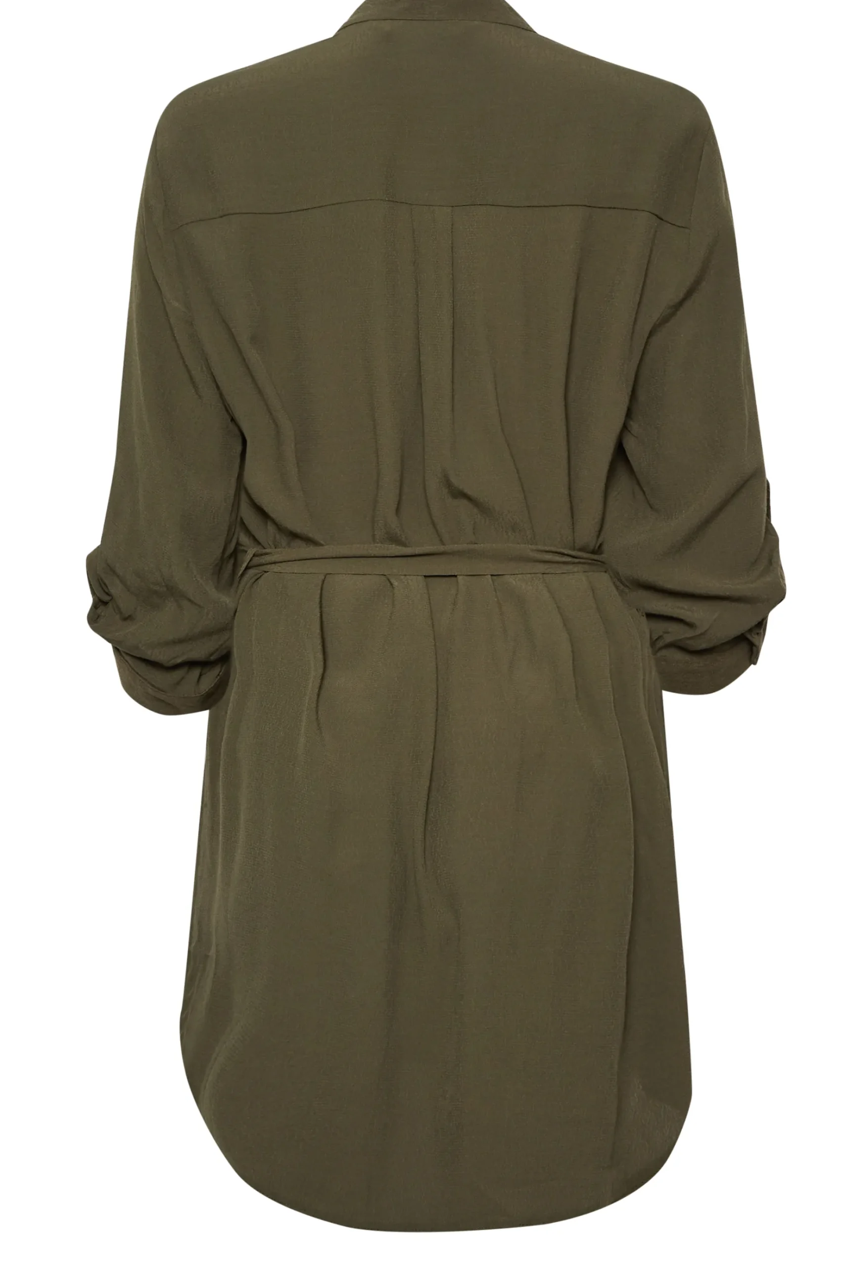 M&Co Womens M&Co Khaki Green Tie Waist Blouse