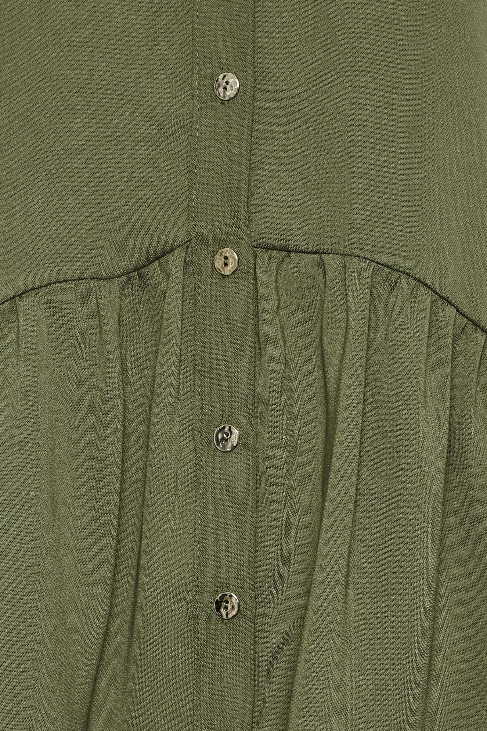 M&Co Womens M&Co Khaki Green Frill Hem Shirt