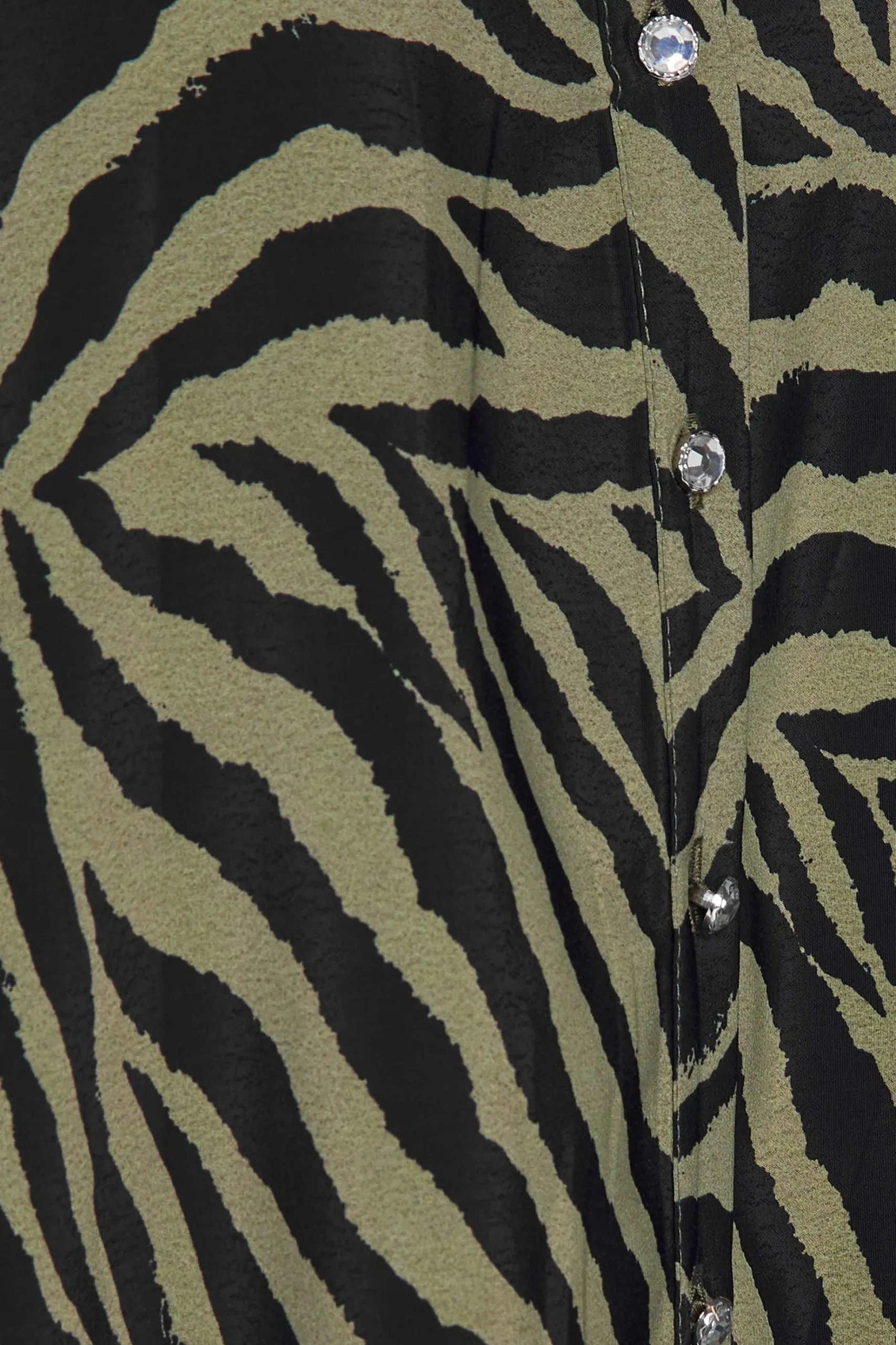 M&Co Womens M&Co Khaki Green Zebra Print Shirt