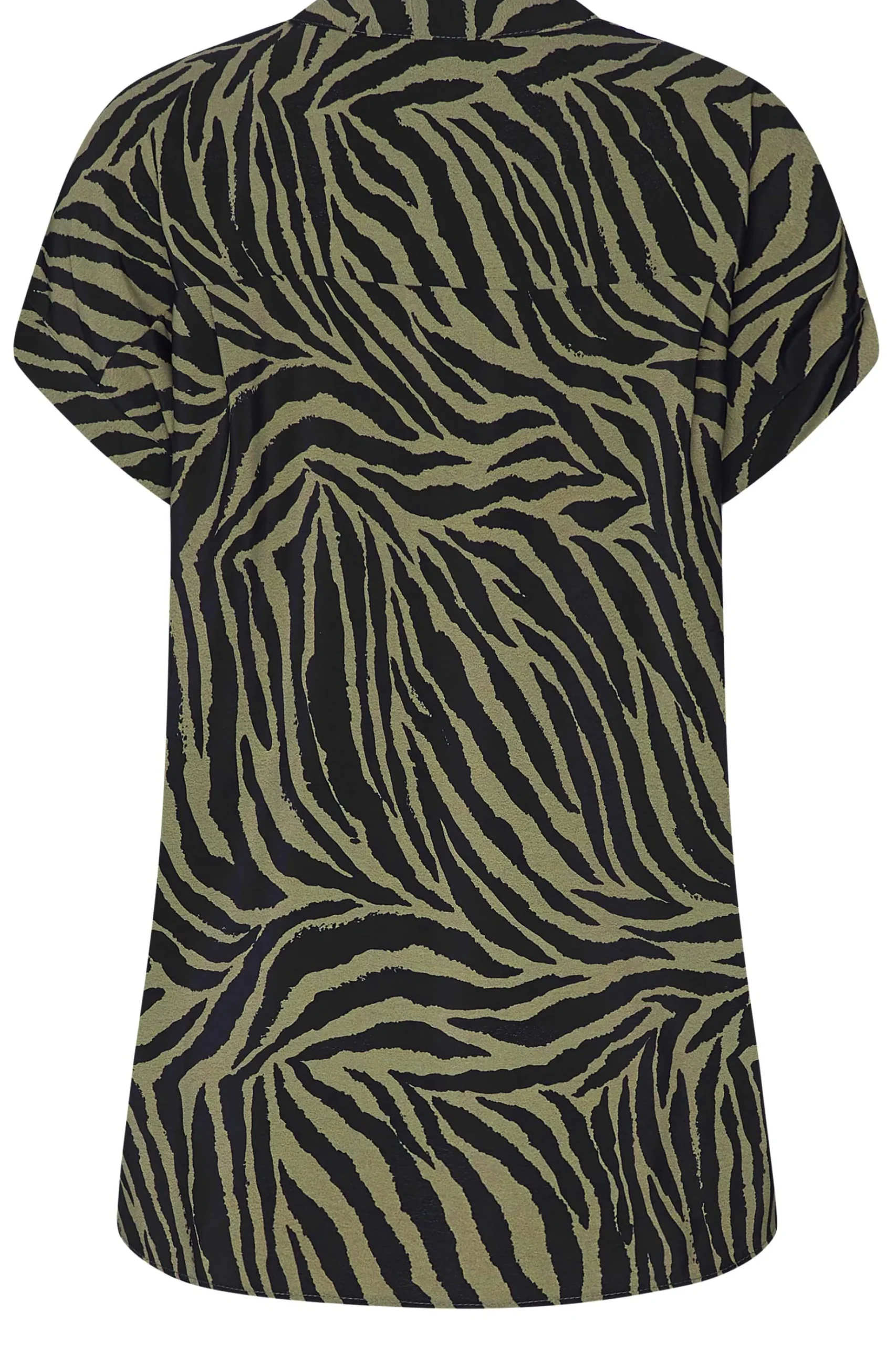 M&Co Womens M&Co Khaki Green Zebra Print Shirt