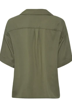 M&Co Womens M&Co Khaki Green V-Neck Wrap Blouse