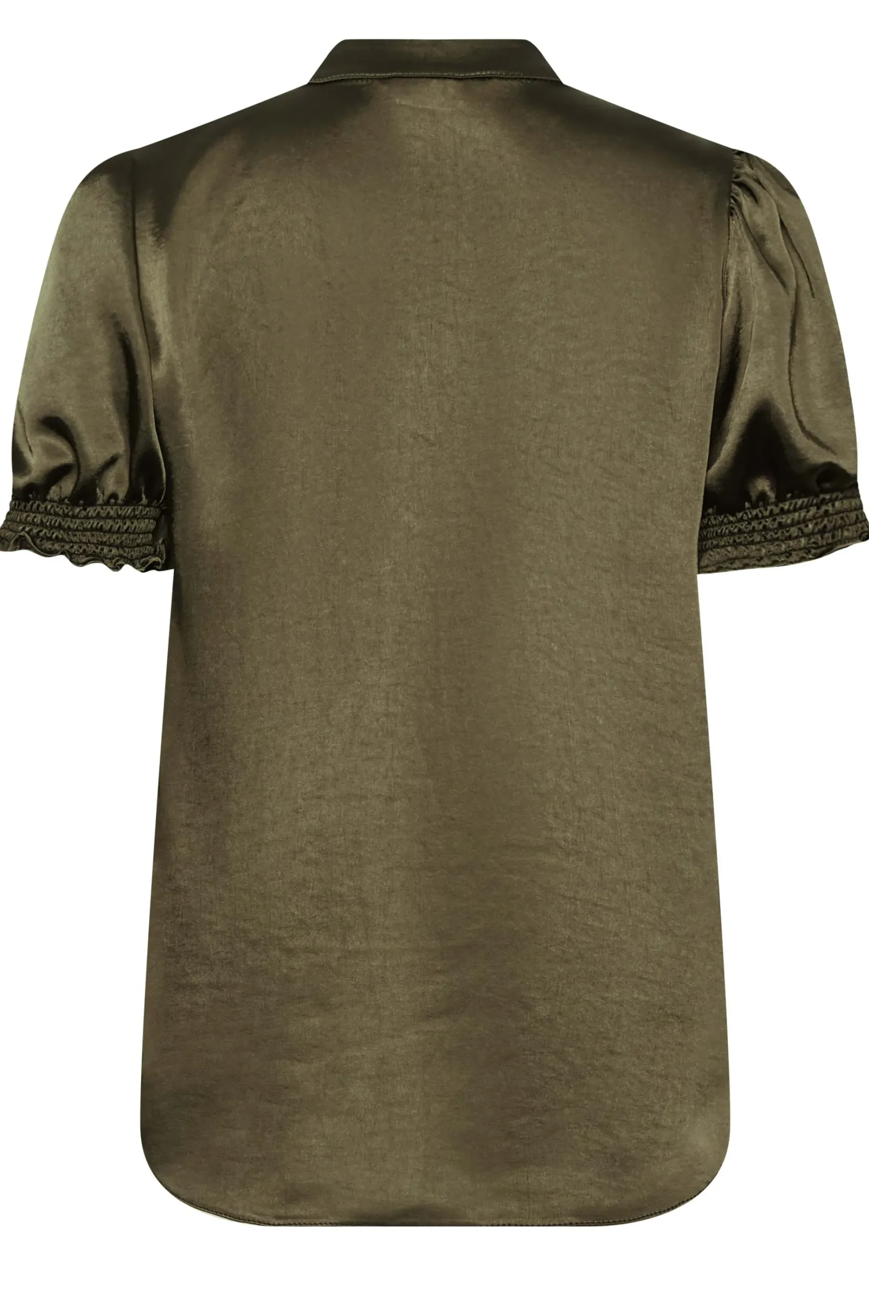 M&Co Womens M&Co Khaki Green Frill Satin Blouse