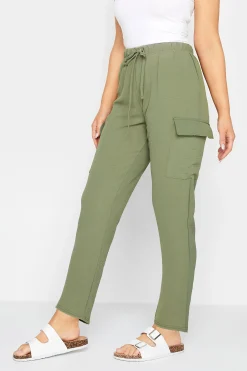 M&Co Womens M&Co Khaki Green Cargo Slim Leg Trousers