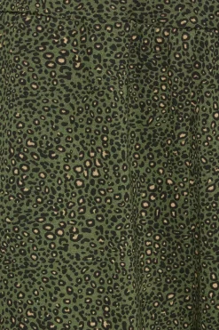 M&Co Womens M&Co Khaki Green Animal Print Harem Trousers