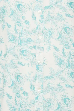 M&Co Womens M&Co Light Blue Floral Lace Detail Shirt