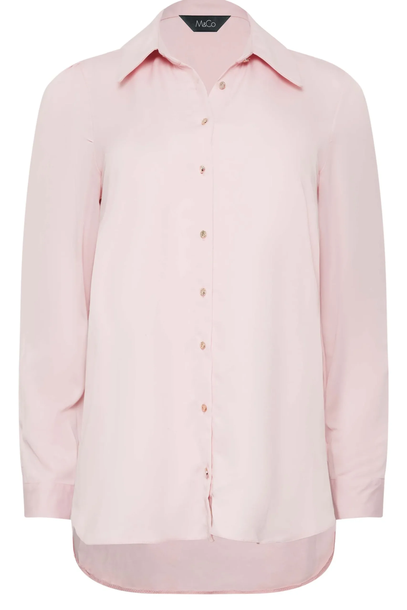 M&Co Womens M&Co Light Pink Tie Back Tunic Shirt