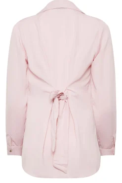 M&Co Womens M&Co Light Pink Tie Back Tunic Shirt
