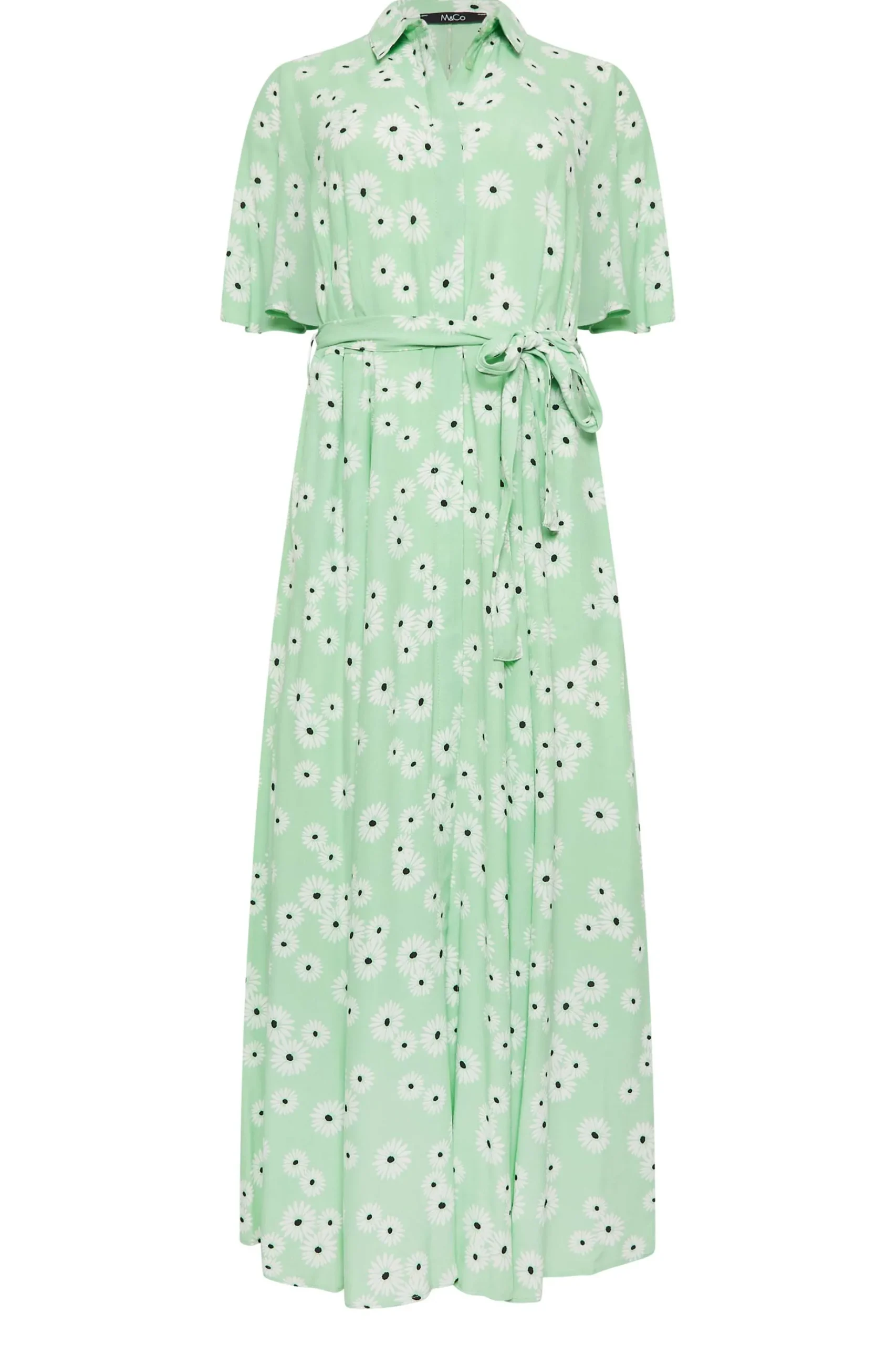M&Co Womens M&Co Mint Green Daisy Print Maxi Shirt Dress