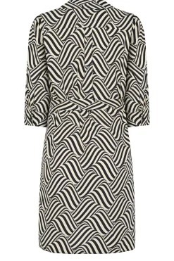 M&Co Womens M&Co Natural Brown Geometric Print Shirt Dress
