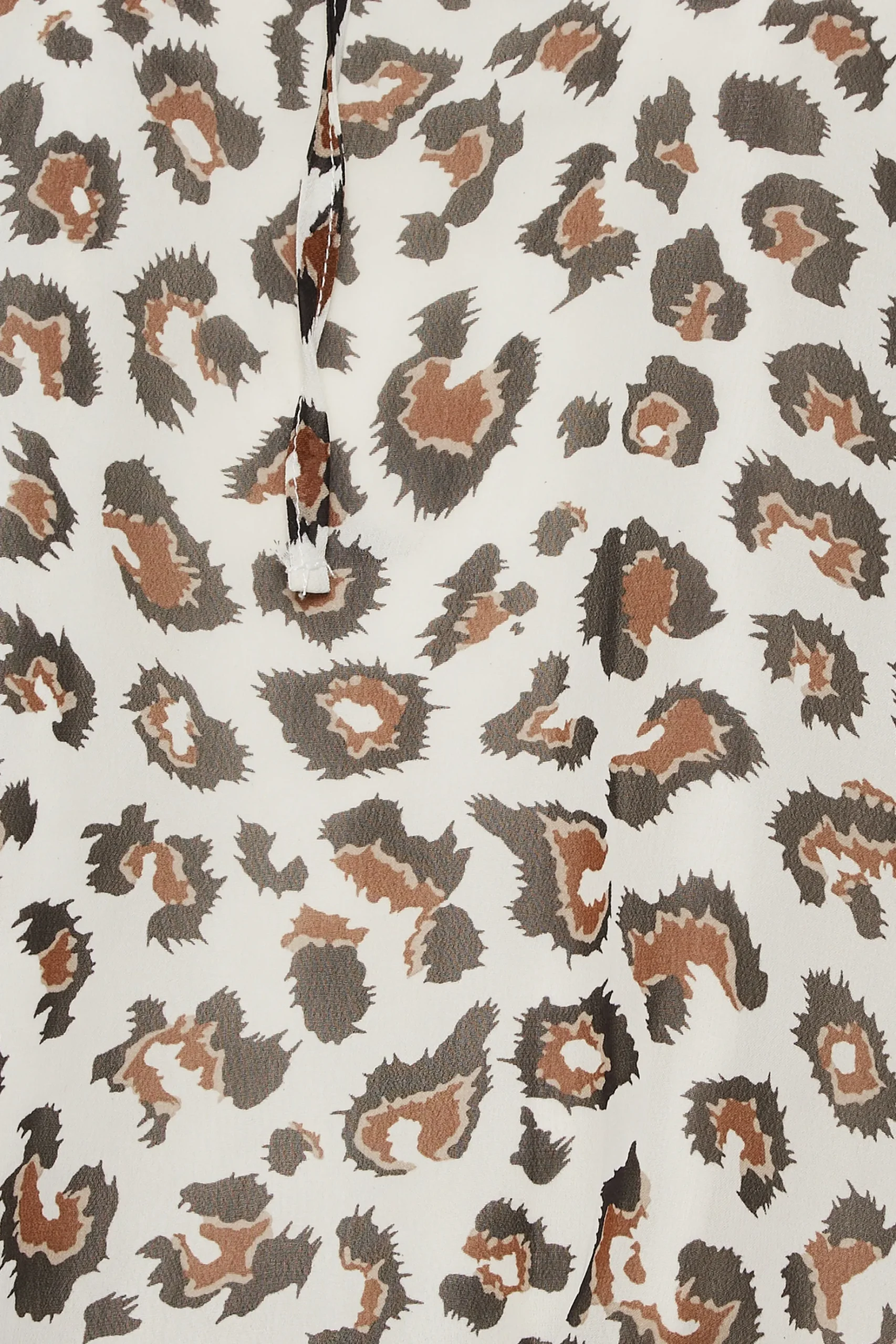 M&Co Womens M&Co Natural Brown Animal Print Tie Neck Blouse