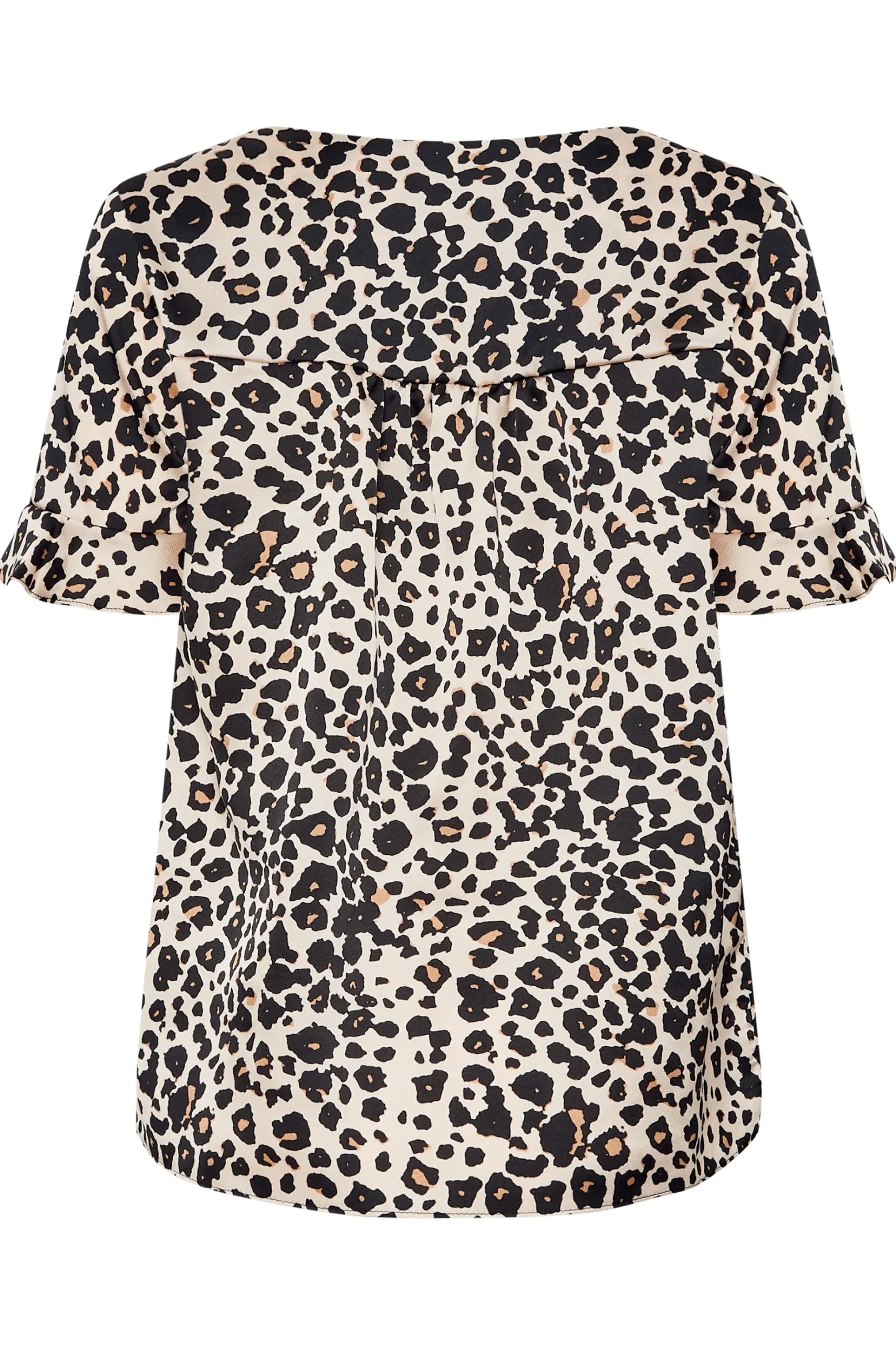 M&Co Womens M&Co Natural Leopard Frill Sleeve Blouse