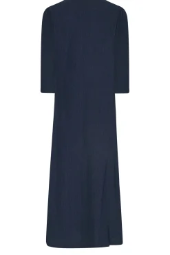 M&Co Womens M&Co Navy Blue Textured Button Through Dress