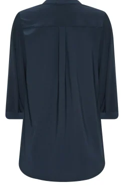 M&Co Womens M&Co Navy Blue Half Placket Shirt