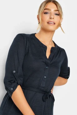 M&Co Womens M&Co Navy Blue Tie Waist Tunic Dress