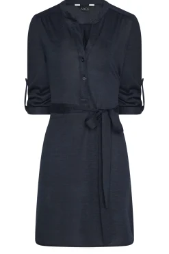 M&Co Womens M&Co Navy Blue Tie Waist Tunic Dress