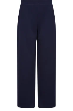 M&Co Womens M&Co Navy Blue Stretch Scuba Wide Leg Trousers