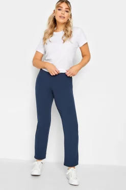 M&Co Womens M&Co Navy Blue Stretch Tapered Trousers