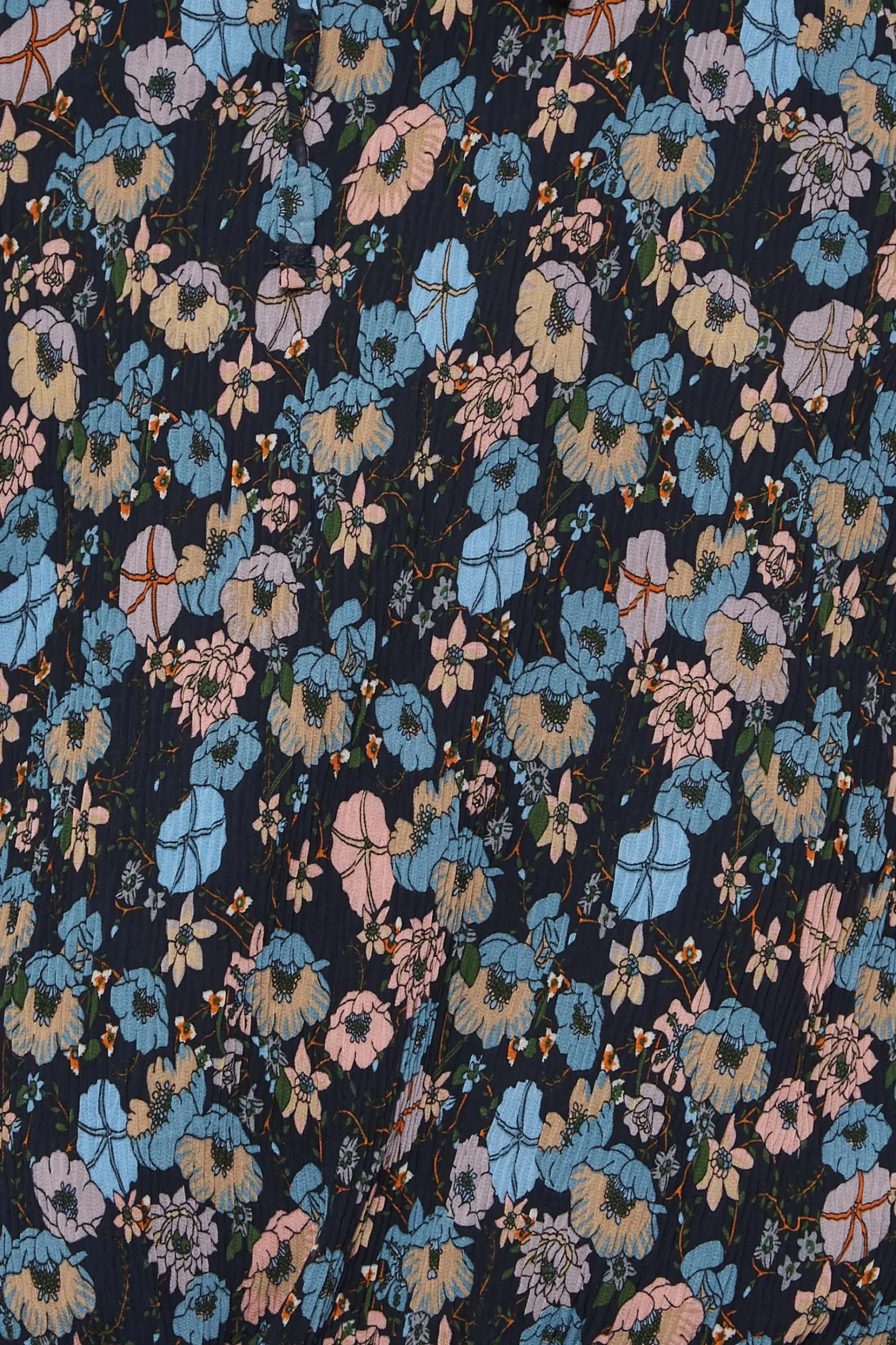 M&Co Womens M&Co Navy Blue Floral Pleated Blouse