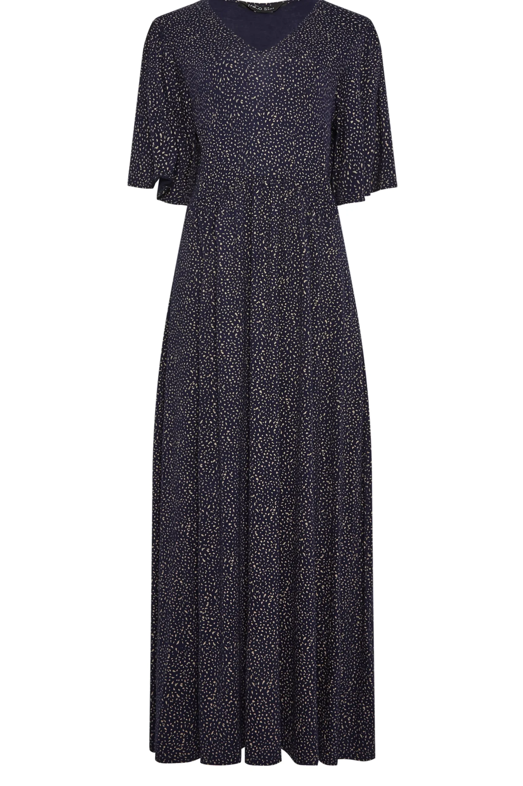 M&Co Womens M&Co Navy Blue Polka Dot Maxi Dress