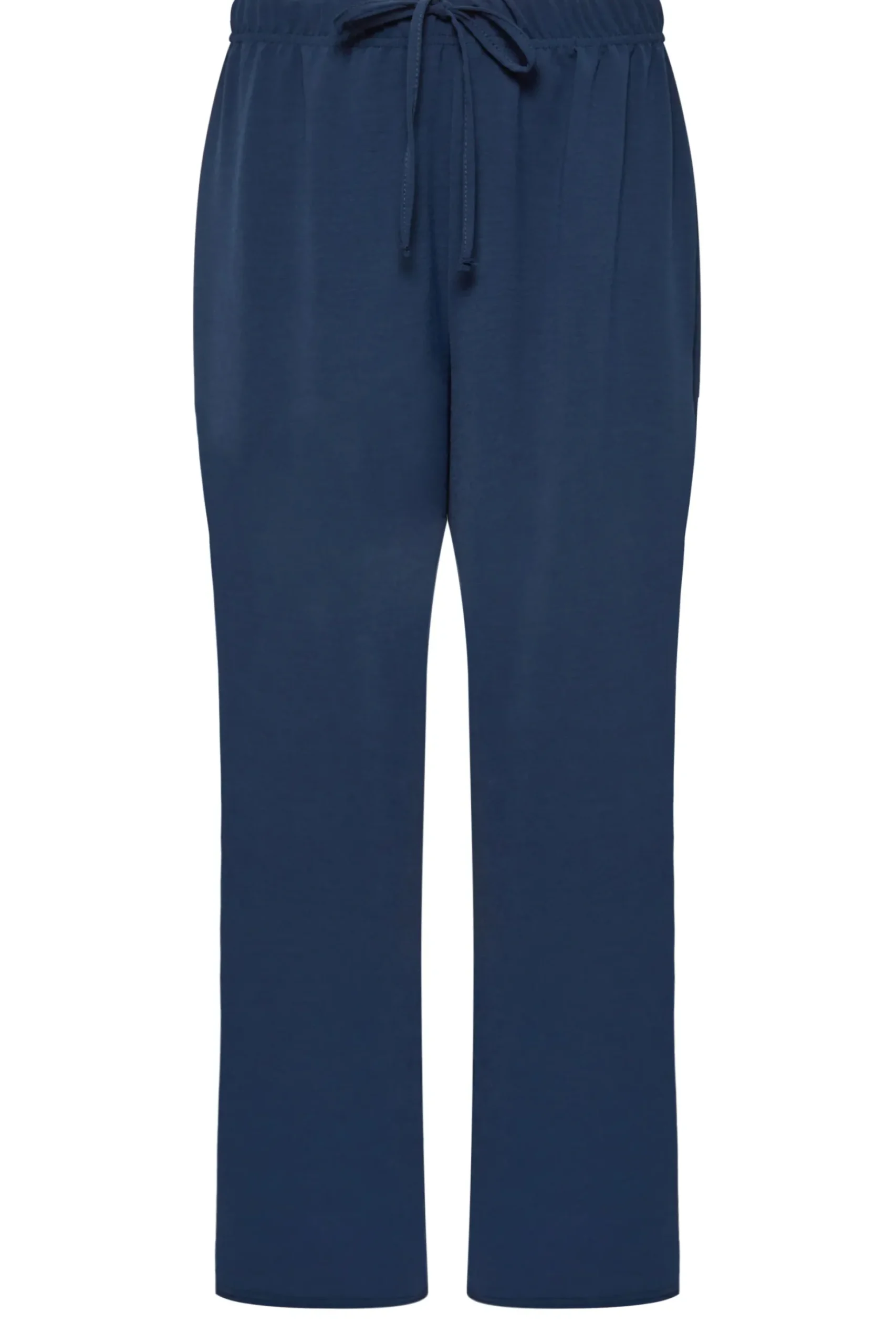 M&Co Womens M&Co Navy Blue Crepe Wide Leg Trousers