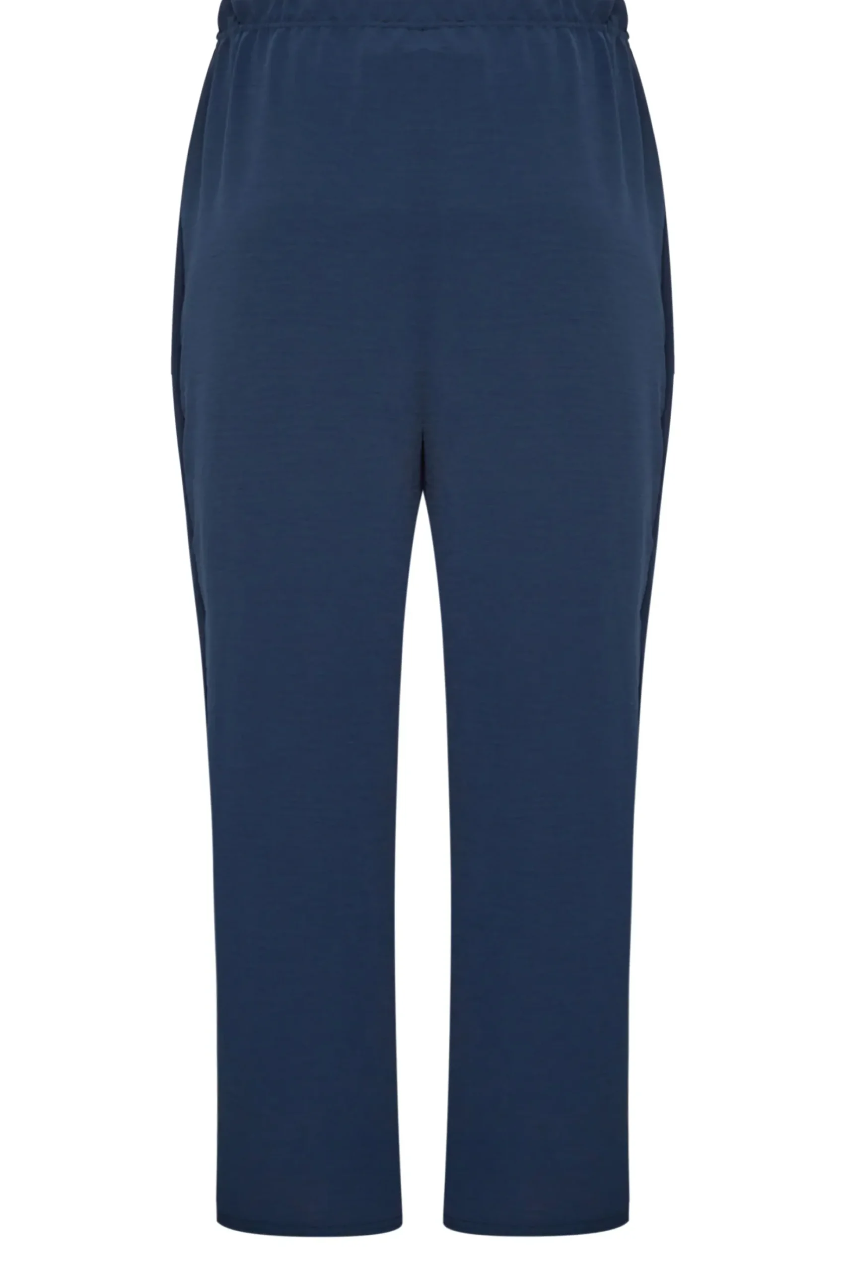 M&Co Womens M&Co Navy Blue Crepe Wide Leg Trousers