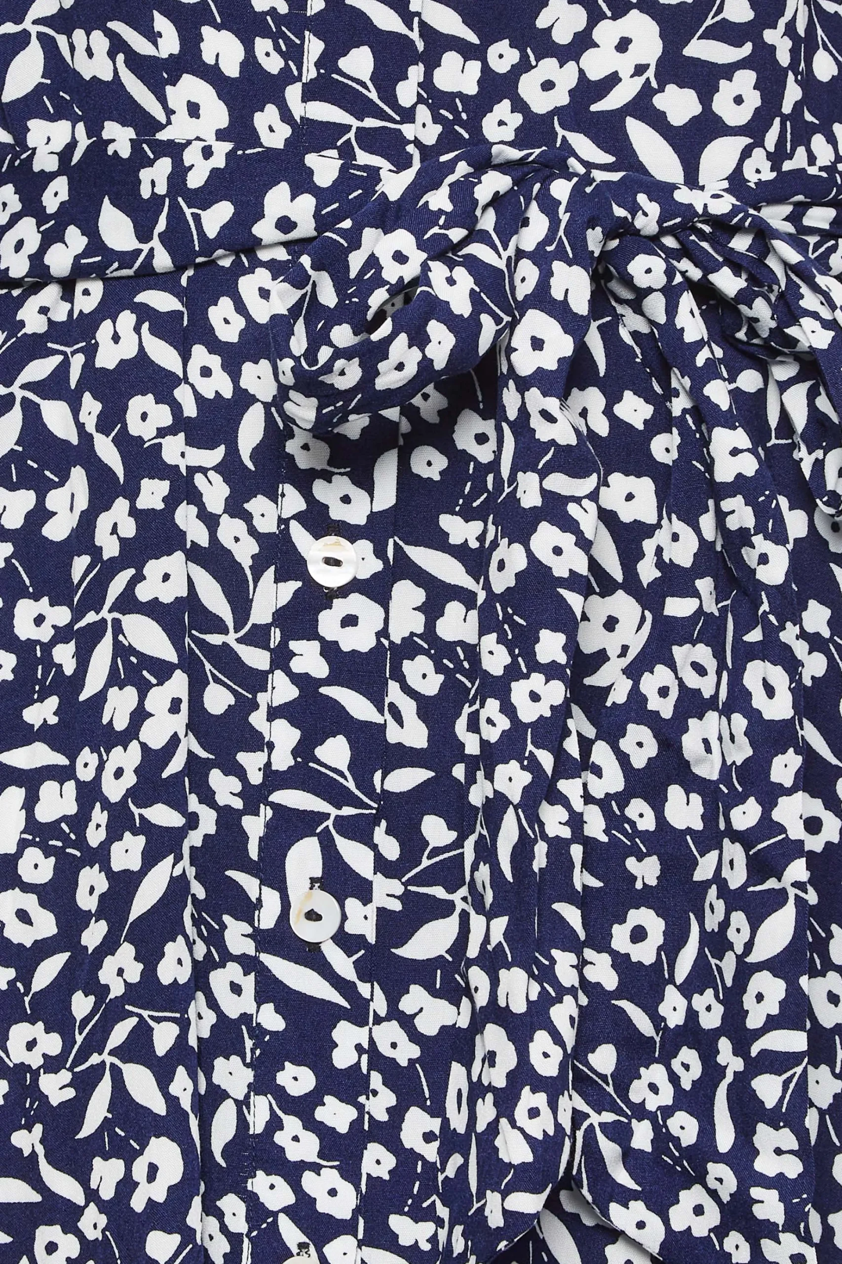 M&Co Womens M&Co Navy Blue Ditsy Print Button Through Midi Dress