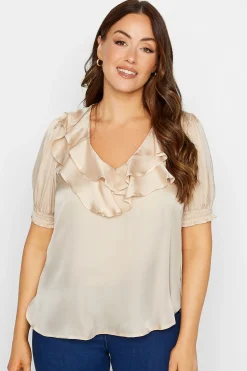 M&Co Womens M&Co Nude Frill Front Blouse