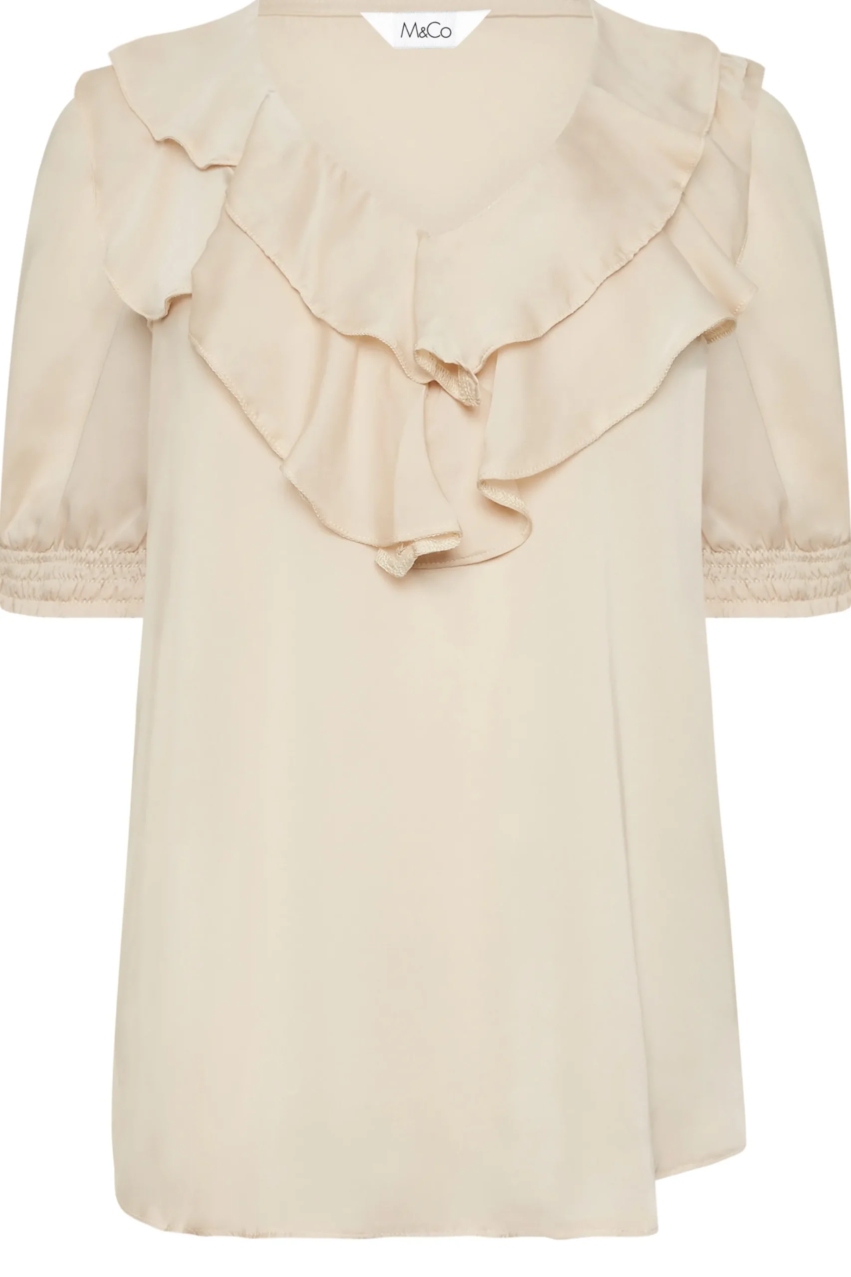 M&Co Womens M&Co Nude Frill Front Blouse