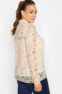 M&Co Womens M&Co Nude Pink Lace Shirt