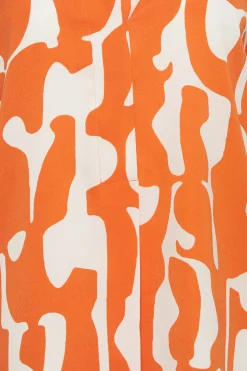 M&Co Womens M&Co Orange Abstract Print 3/4 Sleeve Blouse