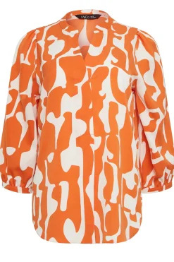 M&Co Womens M&Co Orange Abstract Print 3/4 Sleeve Blouse