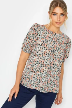 M&Co Womens M&Co Orange Daisy Print Blouse
