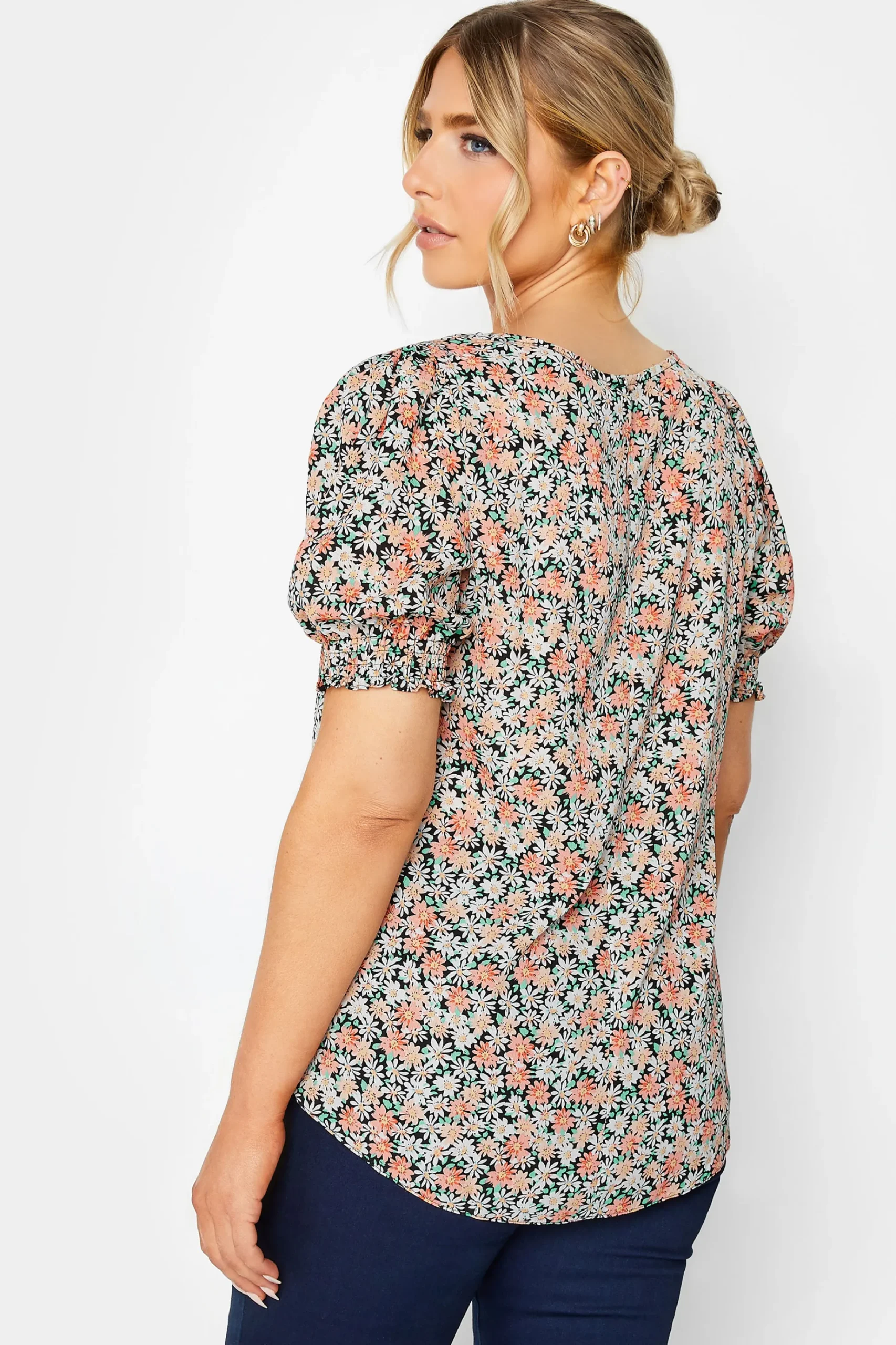 M&Co Womens M&Co Orange Daisy Print Blouse