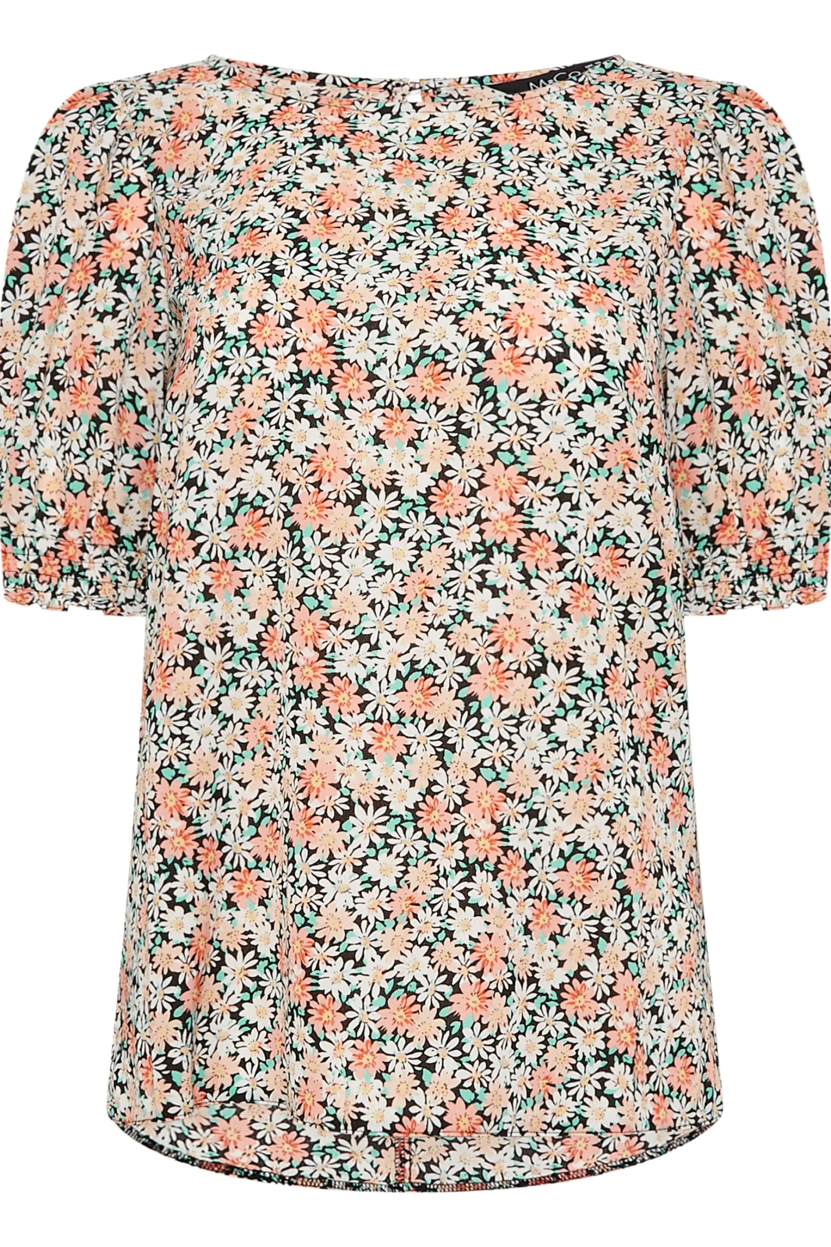M&Co Womens M&Co Orange Daisy Print Blouse