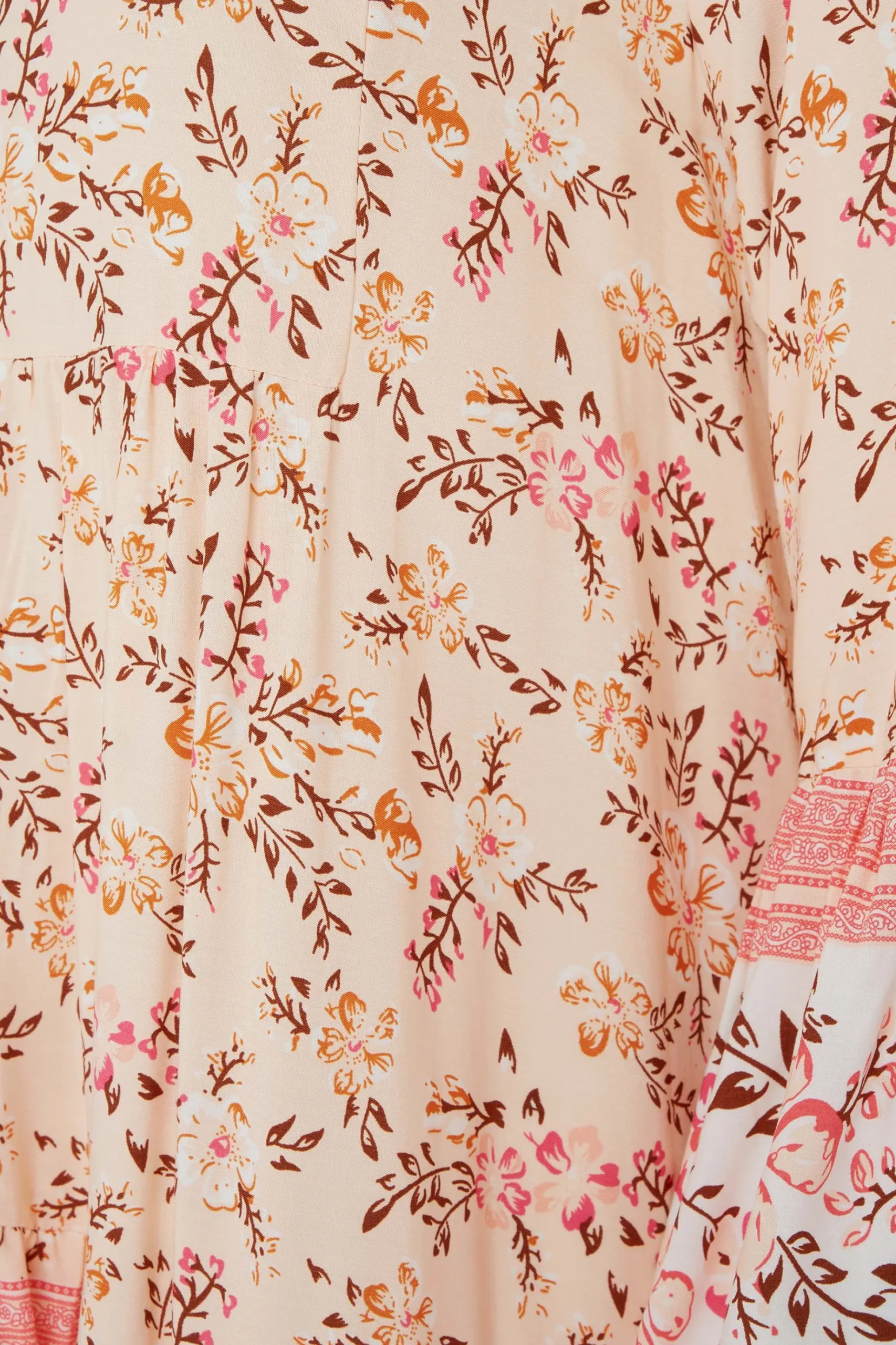 M&Co Womens M&Co Orange Floral Print Tiered Swing Dress